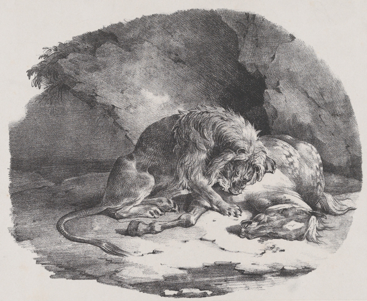 Théodore Géricault. Lion over a dead horse