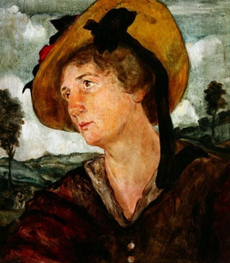 Ivan Ivanovich Zakharov. Female portrait. Lady in a hat.