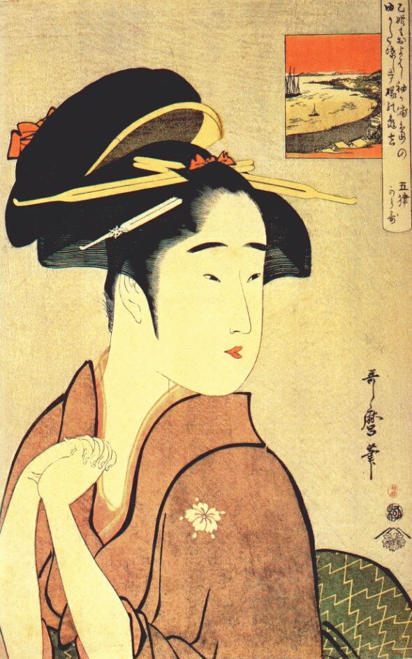 Kitagawa Utamaro. Geisha, Kamekichi