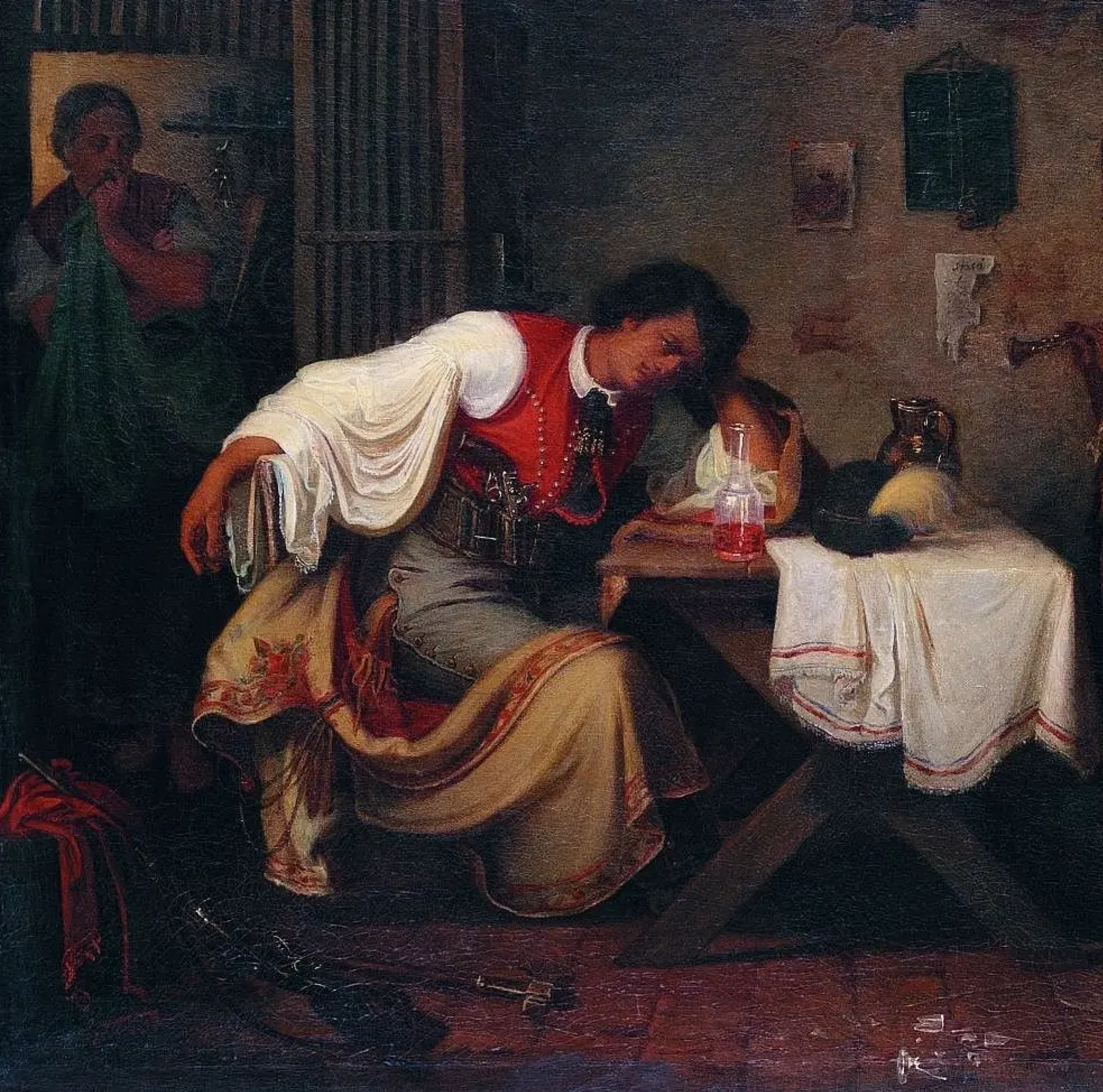 Михай Либ Мункачи. Горюющий разбойник (фрагмент). 1867 