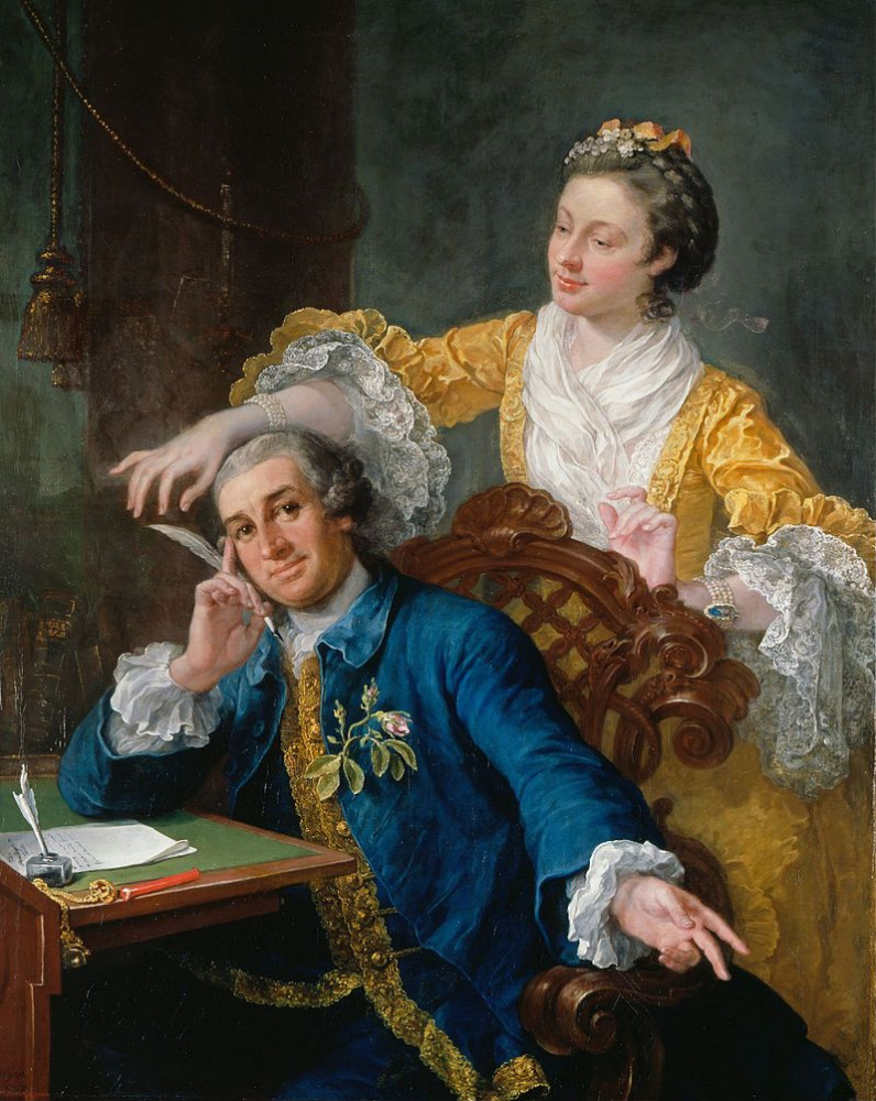 William Hogarth. Portrait of the actor David Garrick with his wife