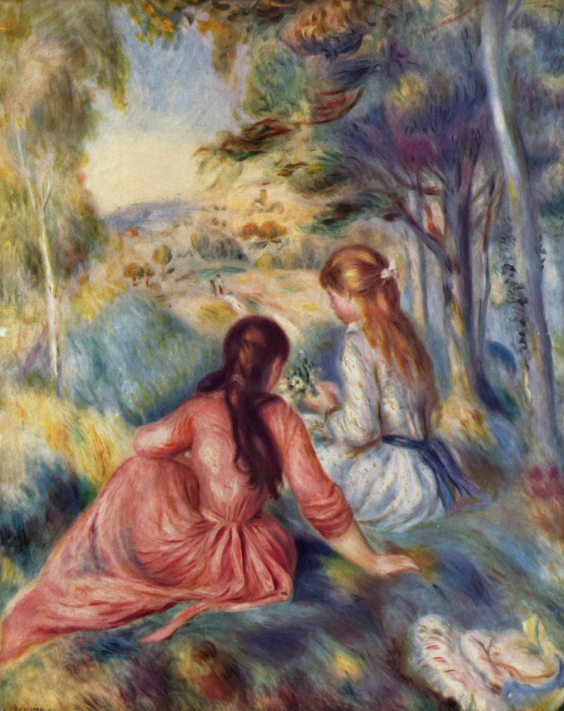 Pierre-Auguste Renoir. Girls in the meadow