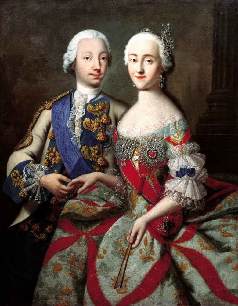 Georg-Christopher Grooth. Portrait of Tsarevich Peter Fedorovich and Grand Princess Ekaterina Alexeevna