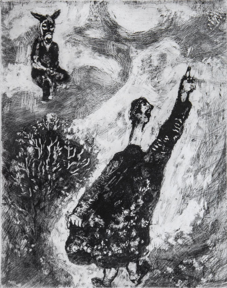 Marc Chagall. The etching of the fable of La Fontaine "Quack"