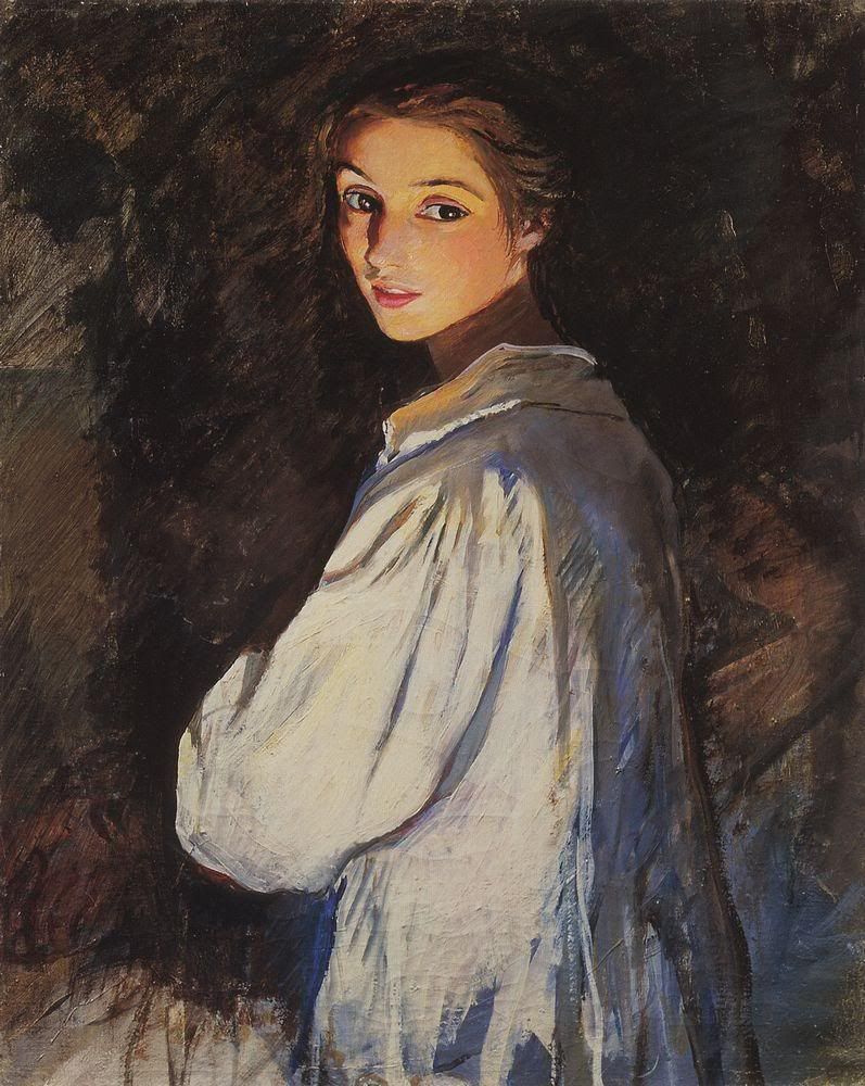 Zinaida Serebriakova. A girl with a candle. Self portrait