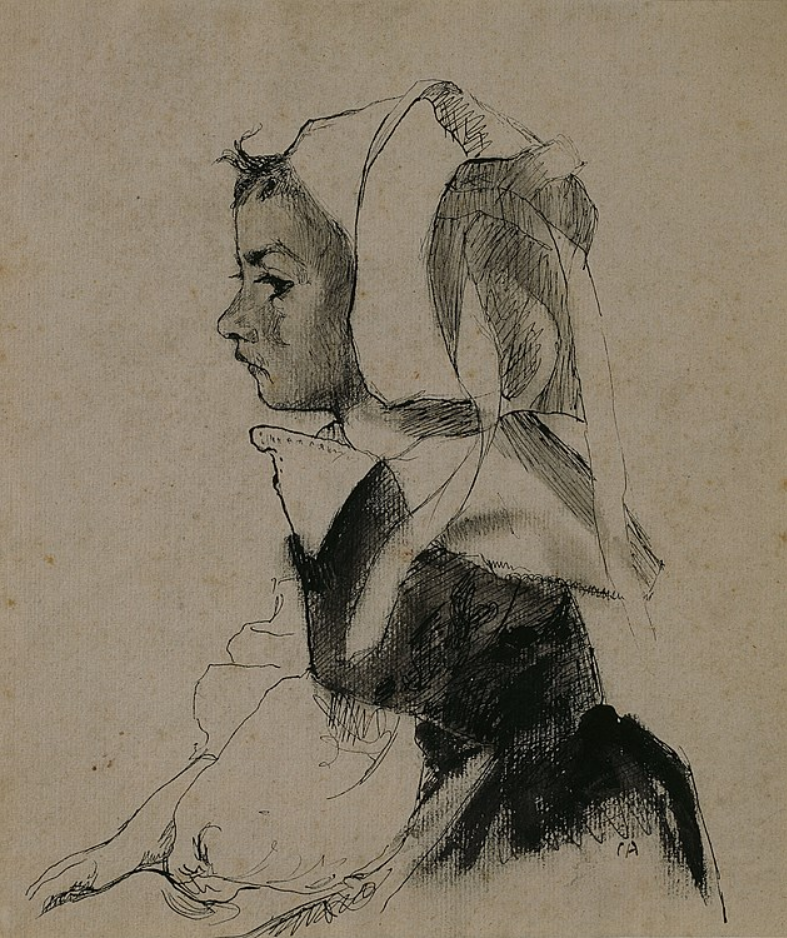 Cuno Amiet. Portrait of a Breton girl