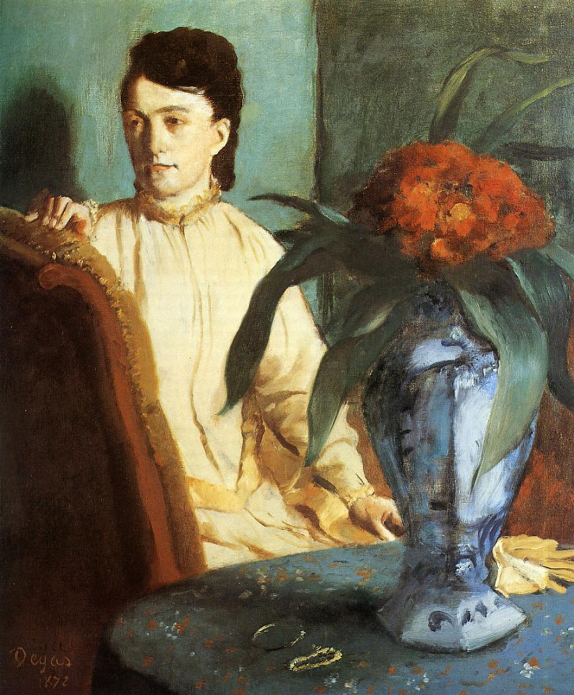 Edgar Degas. Seated woman with a vase