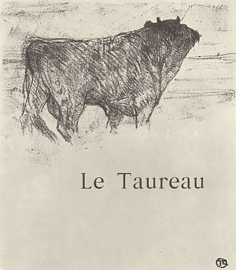 Henri de Toulouse-Lautrec. The illustration to the writing of Jules Renard's "Natural history." Bull