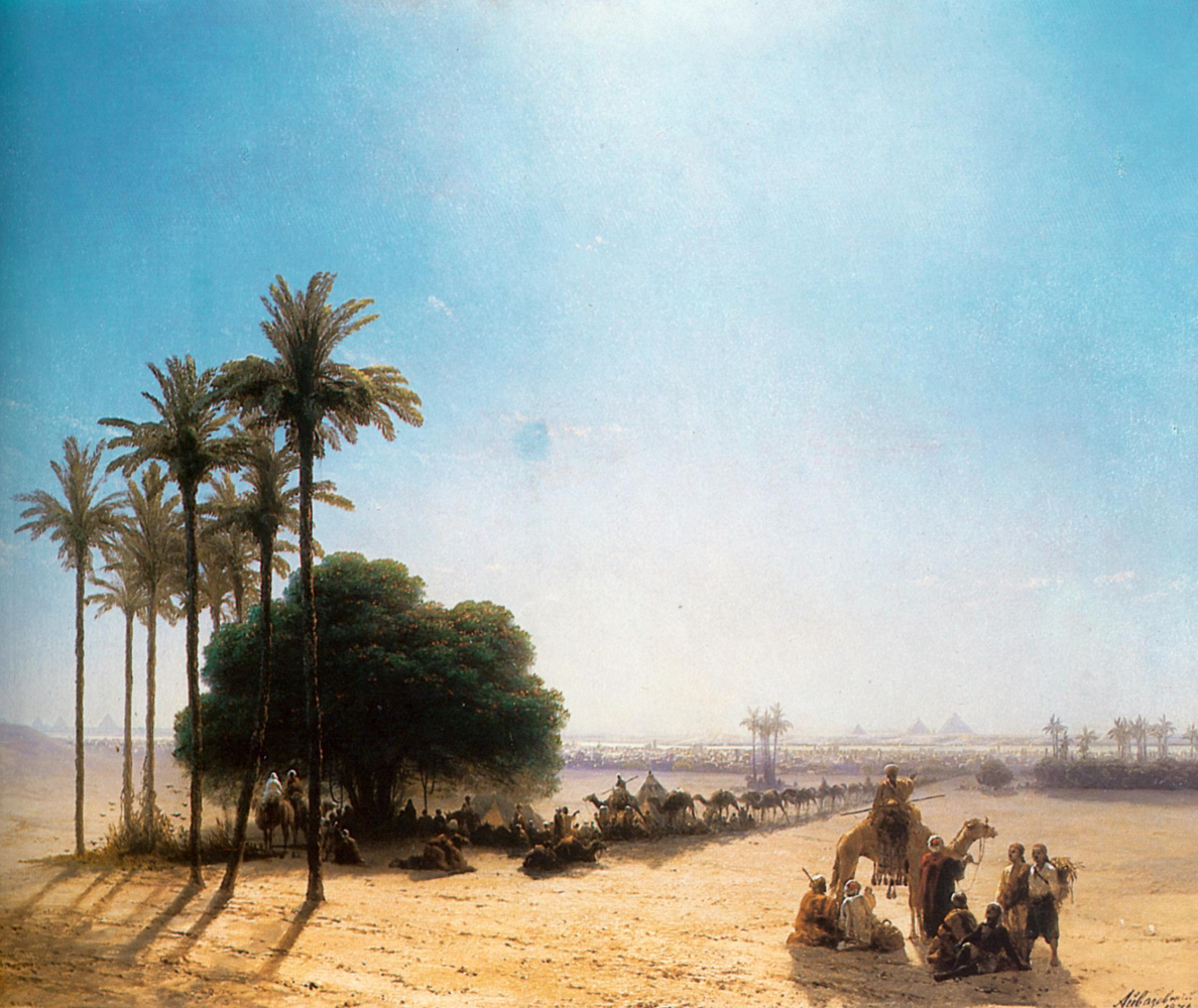 Ivan Aivazovsky. Caravan in the oasis. Egypt