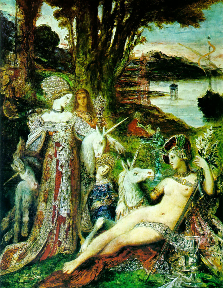 Gustave Moreau. Unicorns