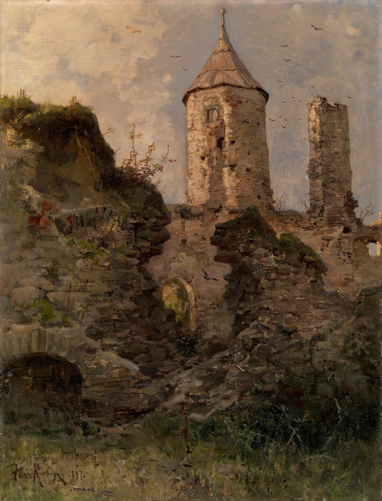 Julius Klever. View of Haapsalu castle, Estonia