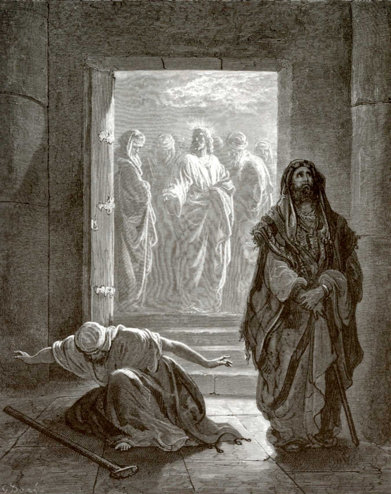 Поль Гюстав Доре - Иллюстрация к Библии: Фарисей и мытарь, 1877 ...