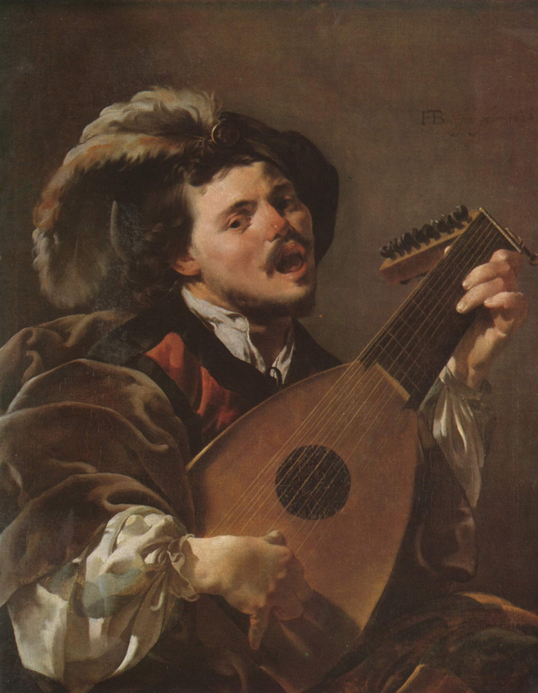 Hendrick Jansz Terbrugghen. The man playing the lute and singing