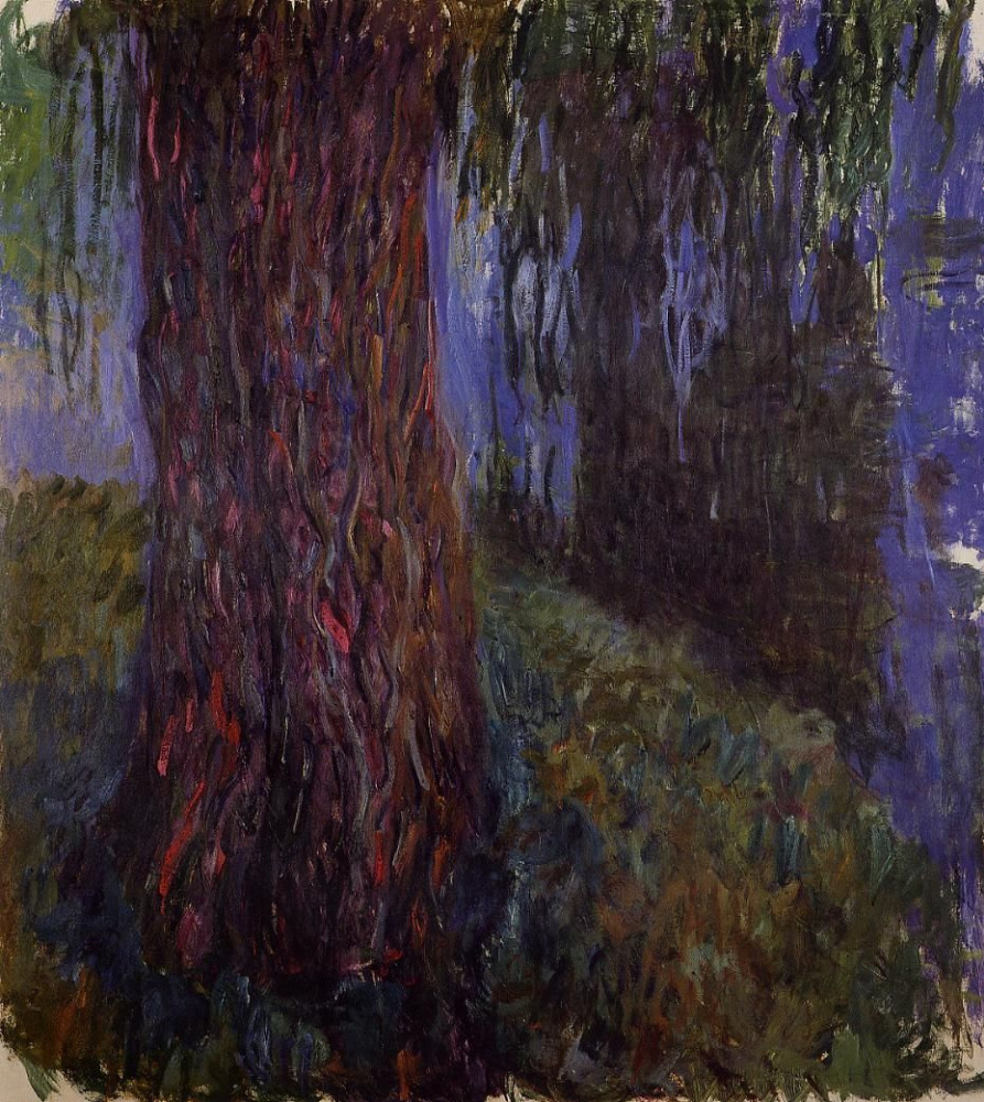 Claude Monet. Water Lily garden with weeping willow