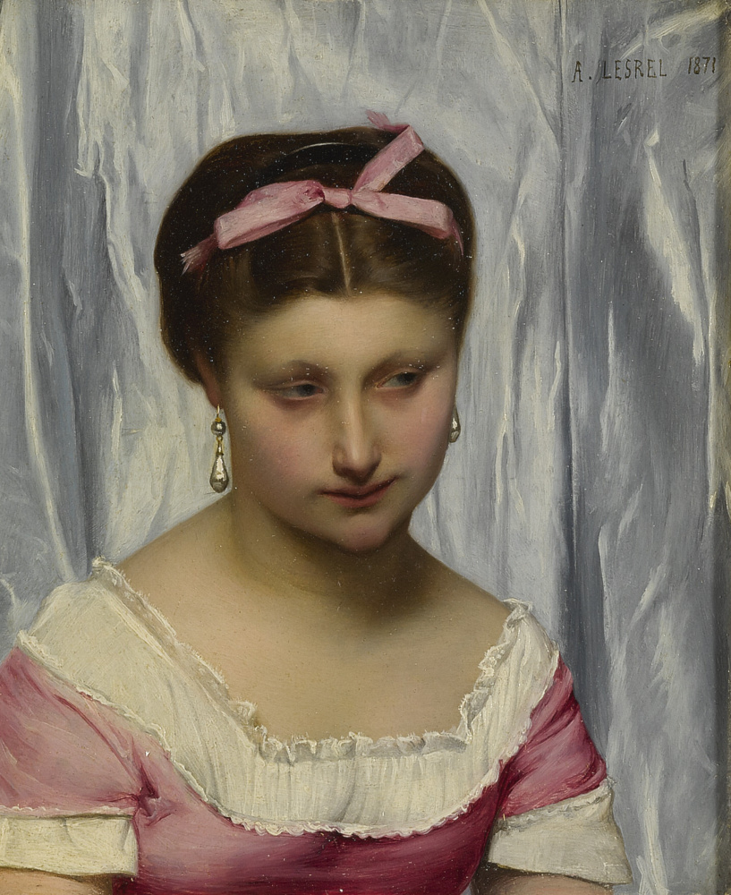 Adolphe Alexandre Lesrel. The pink ribbon