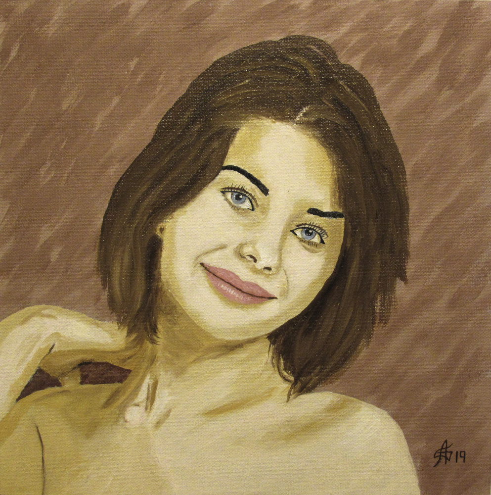 Artashes Badalyan. Portrait of a young woman - x-hardboard-m - 30x30