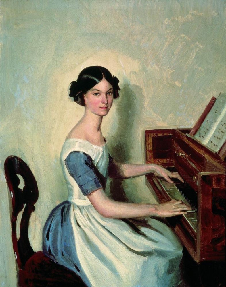 Pavel Andreevich Fedotov. Portrait of Nadezhda Petrovna Zhdanovich at the piano