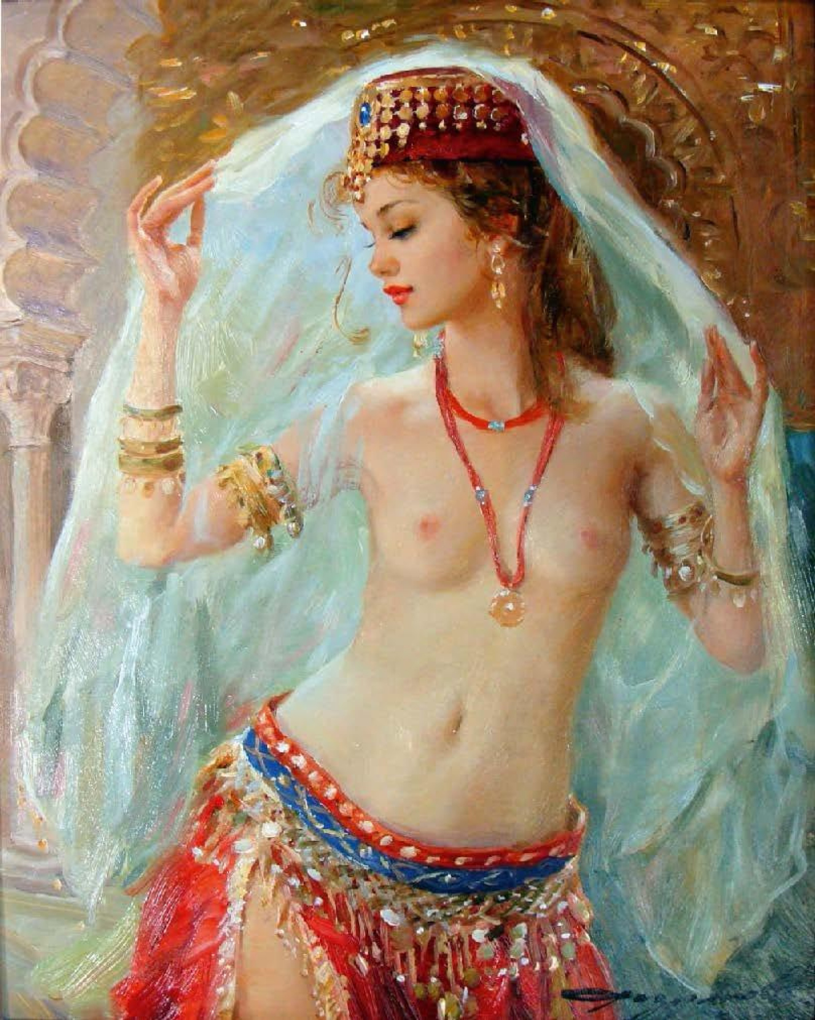 Odalisque, 22×33 cm by Constantine Razumov: History, Analysis & Facts | Arthive