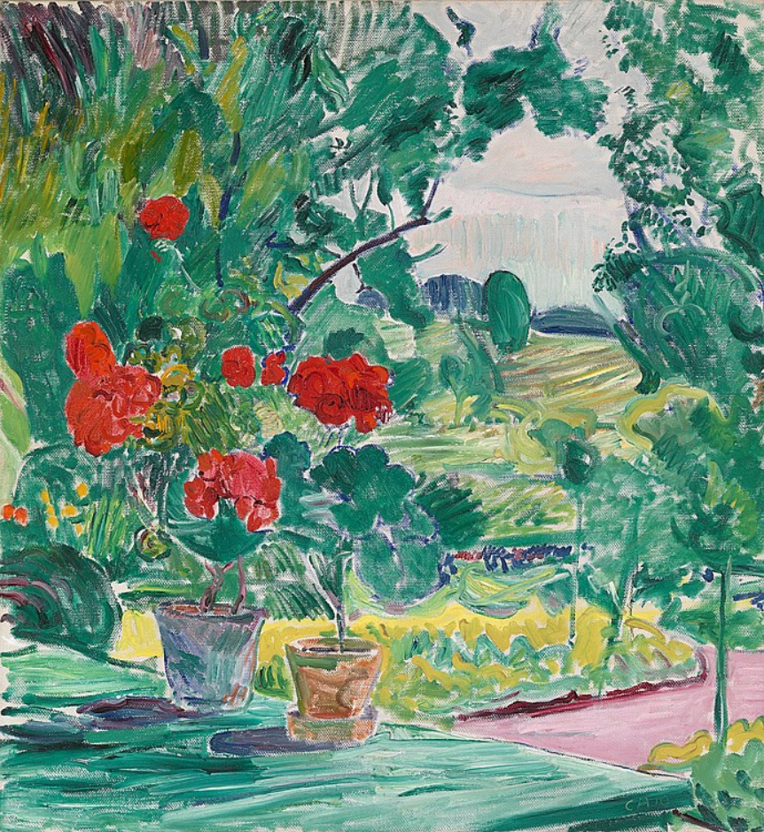 Cuno Amiet. Geranium in a landscape