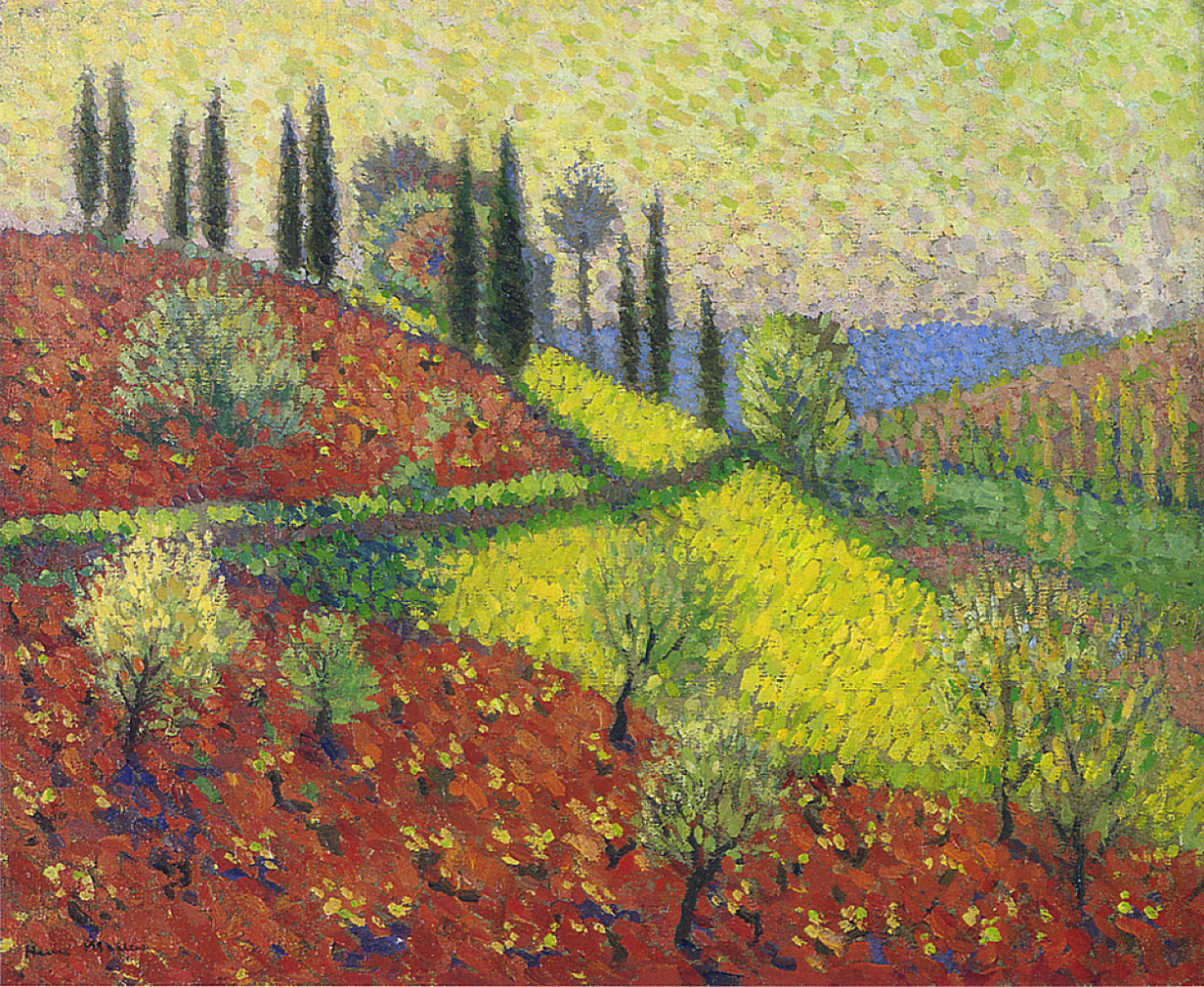 Henri Martin. The trees on the hill