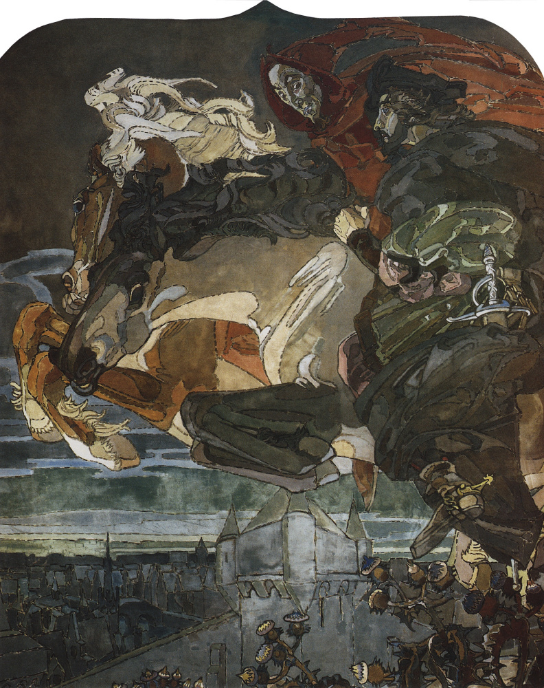 Mikhail Vrubel. Flight of Faust and Mephistopheles