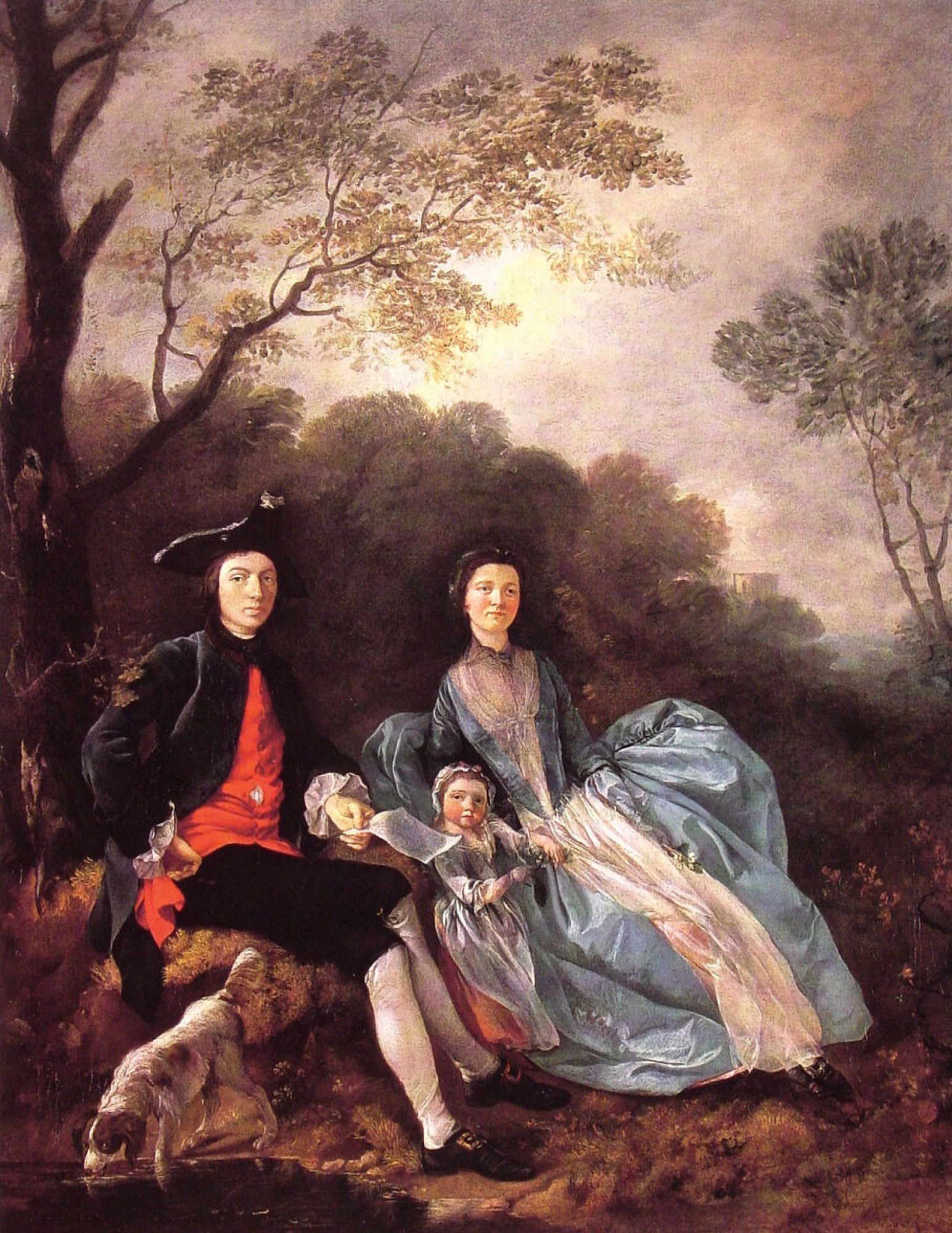 Томас Гейнсборо - Автопортрет с женой Маргарет и старшей дочерью Мэри,  1751, 71×92 см: Описание произведения | Артхив