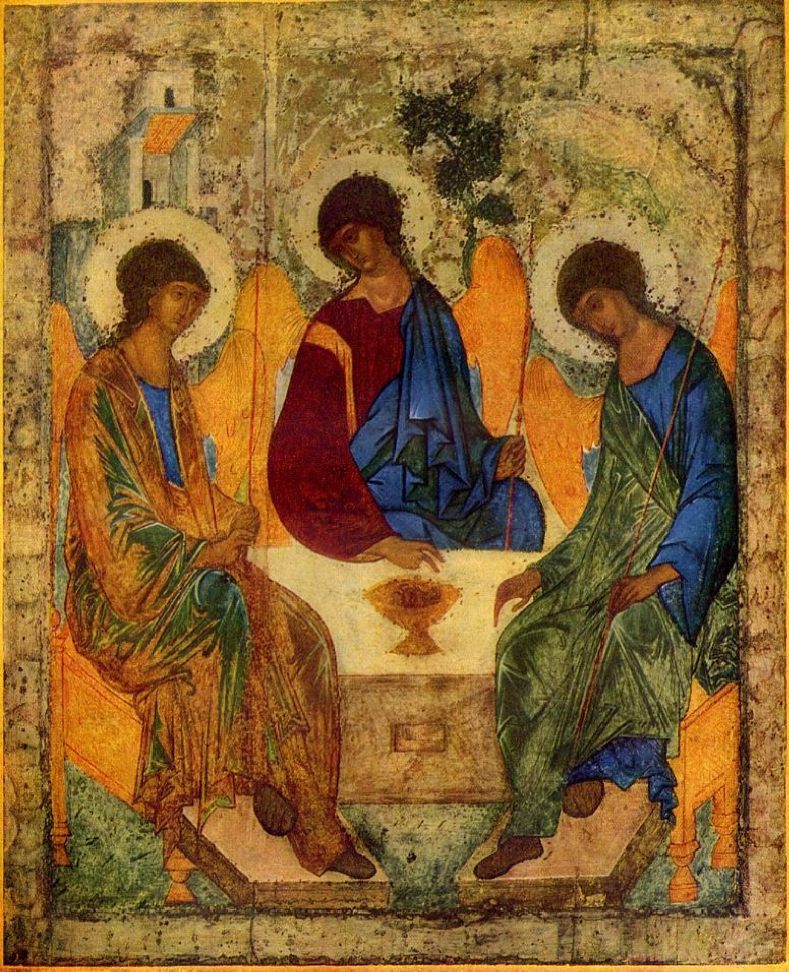 Андрей Рублев - Троица, 1421, 114×141 см: Описание произведения | Артхив
