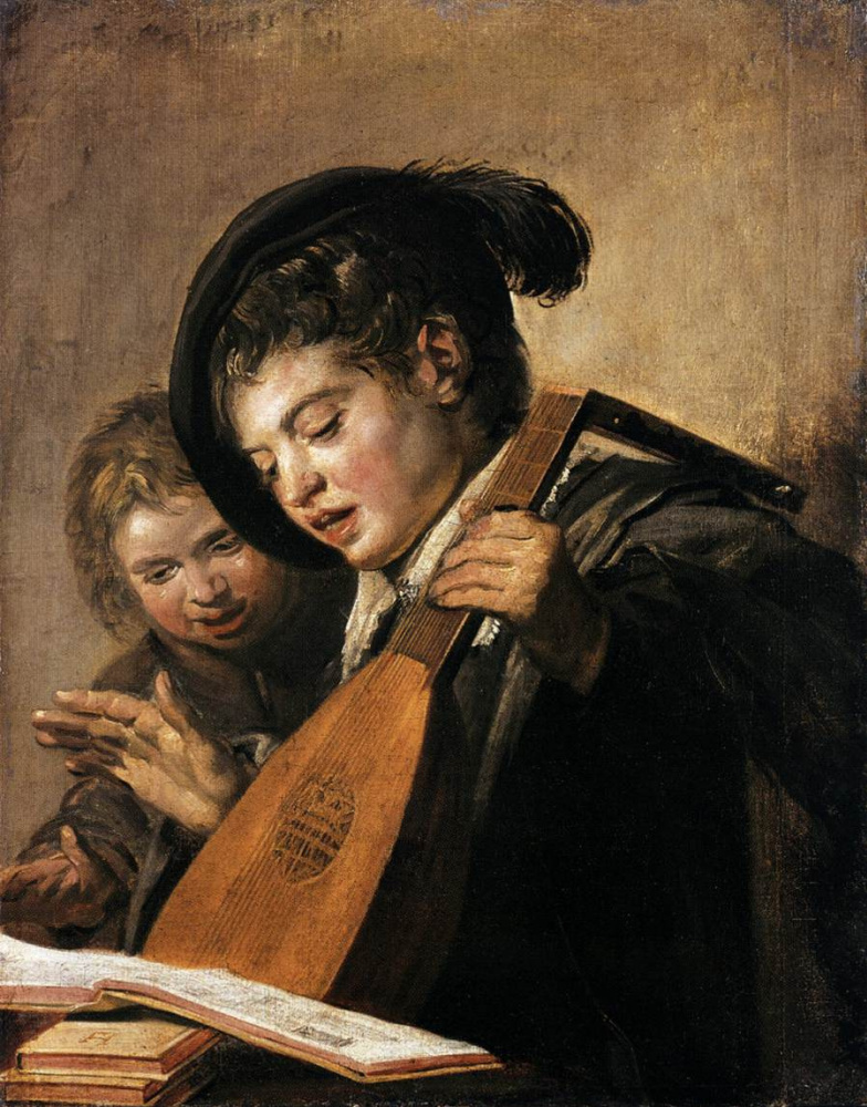 Frans Hals. Portrait of two boys singing