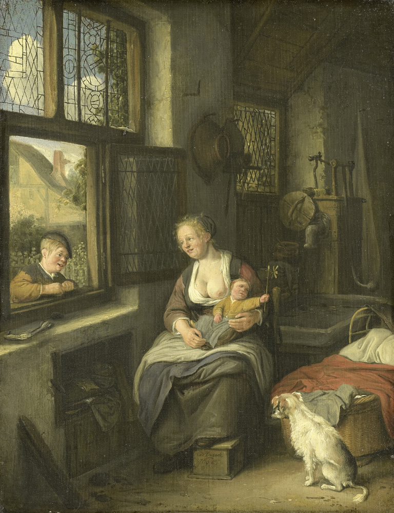 Cornelis Dyusart. Mother with two children