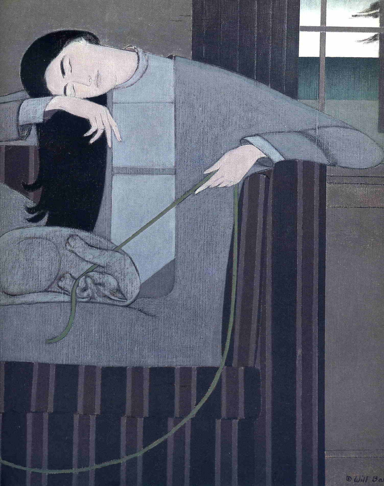 Will Barnet. Playing with a cat
