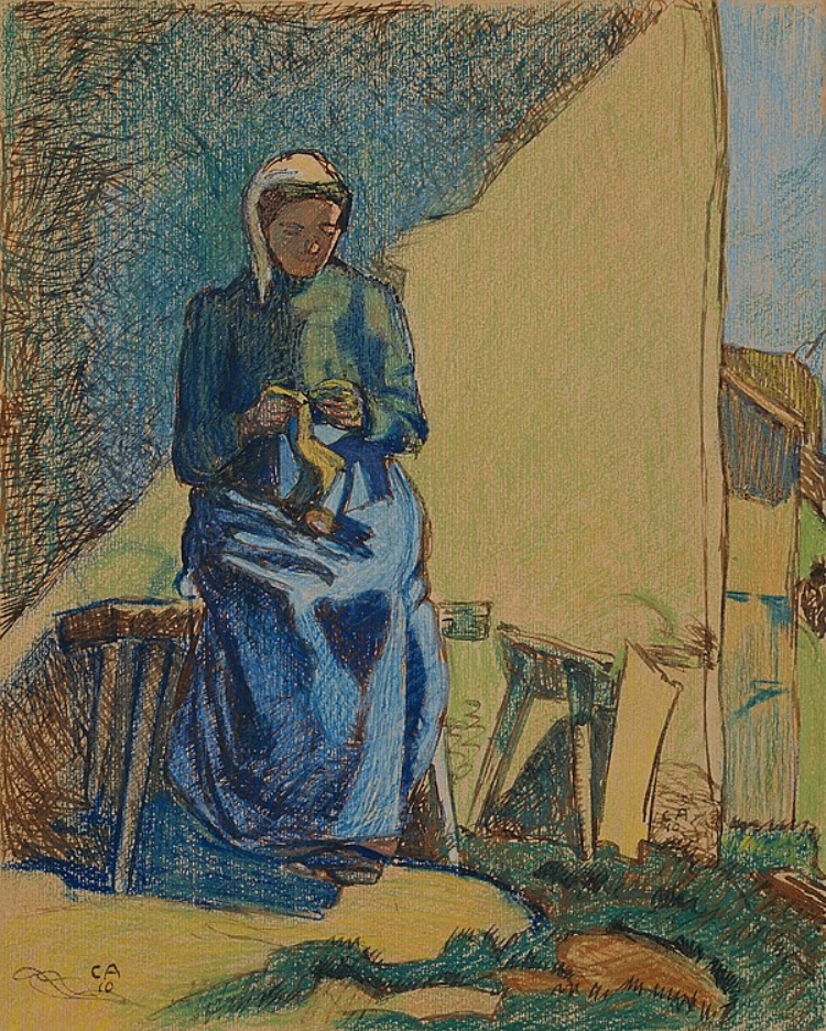 Cuno Amiet. The woman behind the knitting