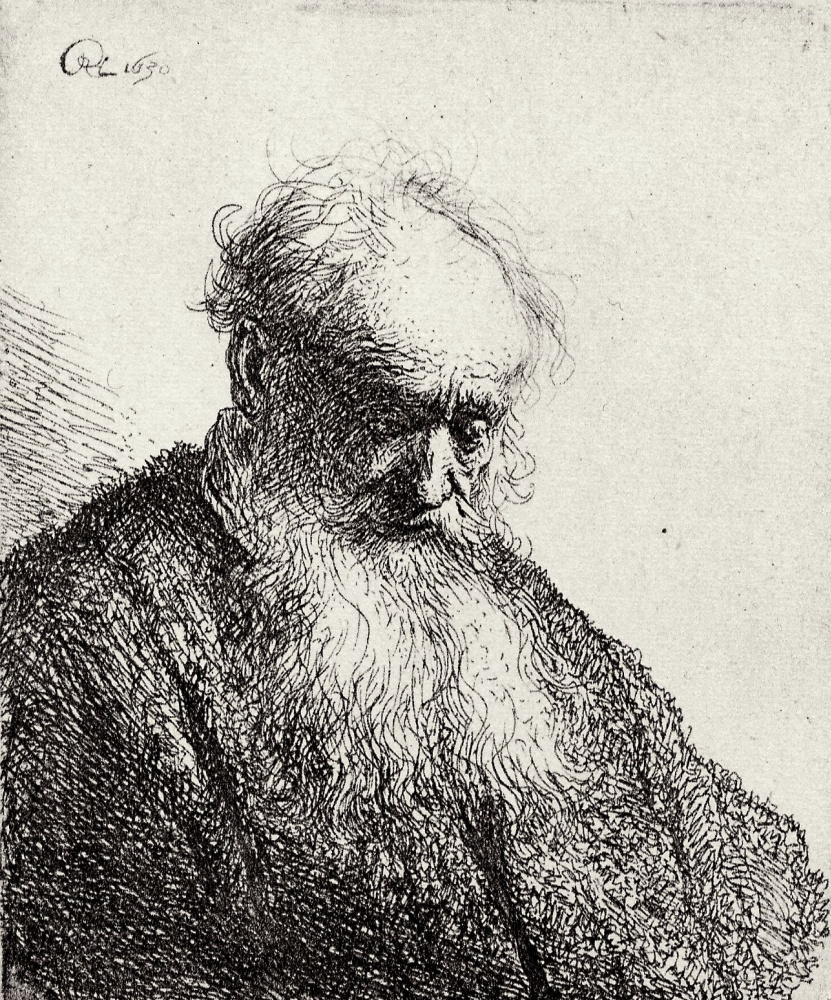 Офорты Рембрандта портрет старика