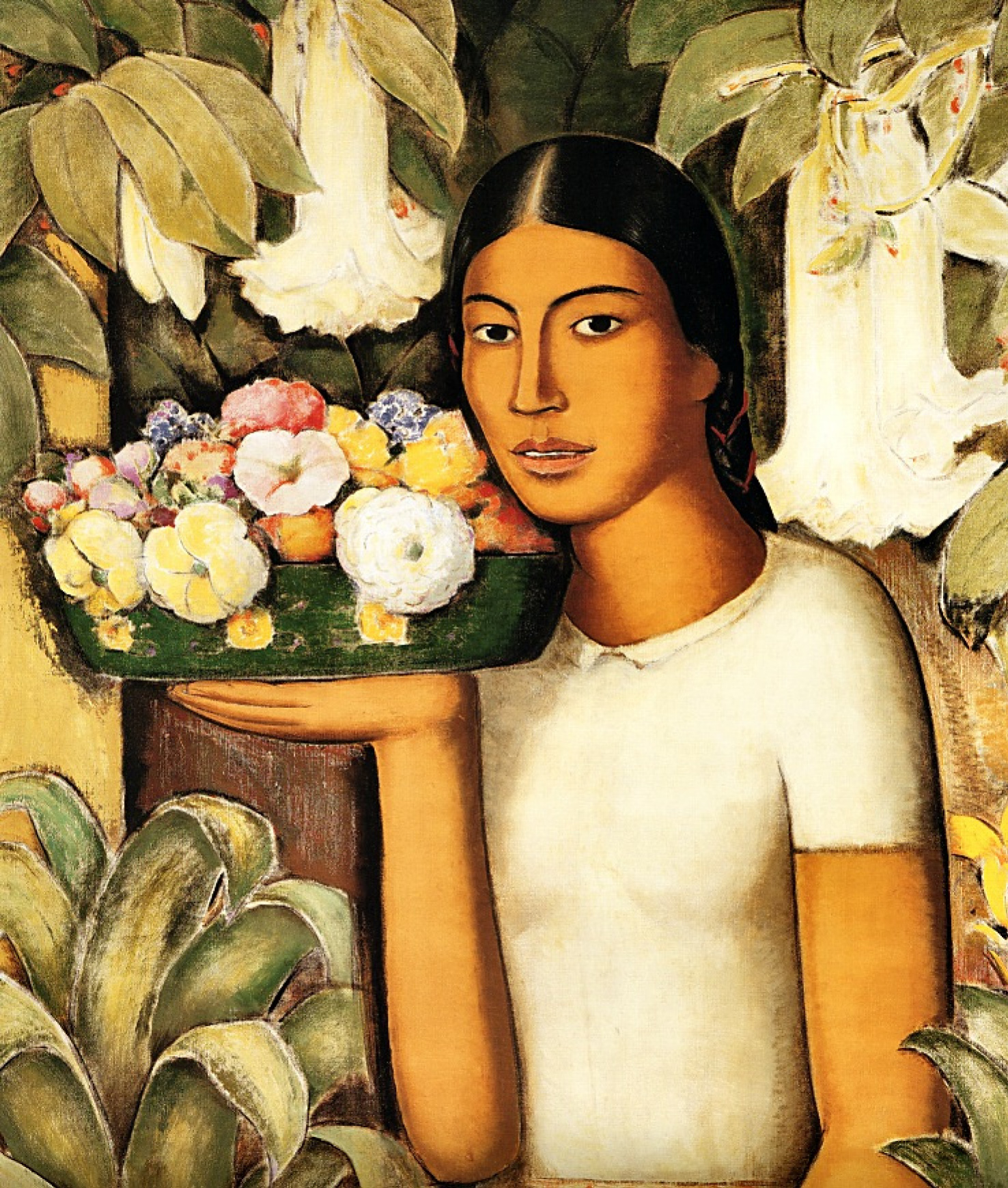 Alfredo Ramos Martinez Woman flowers: Descripción de la obra |