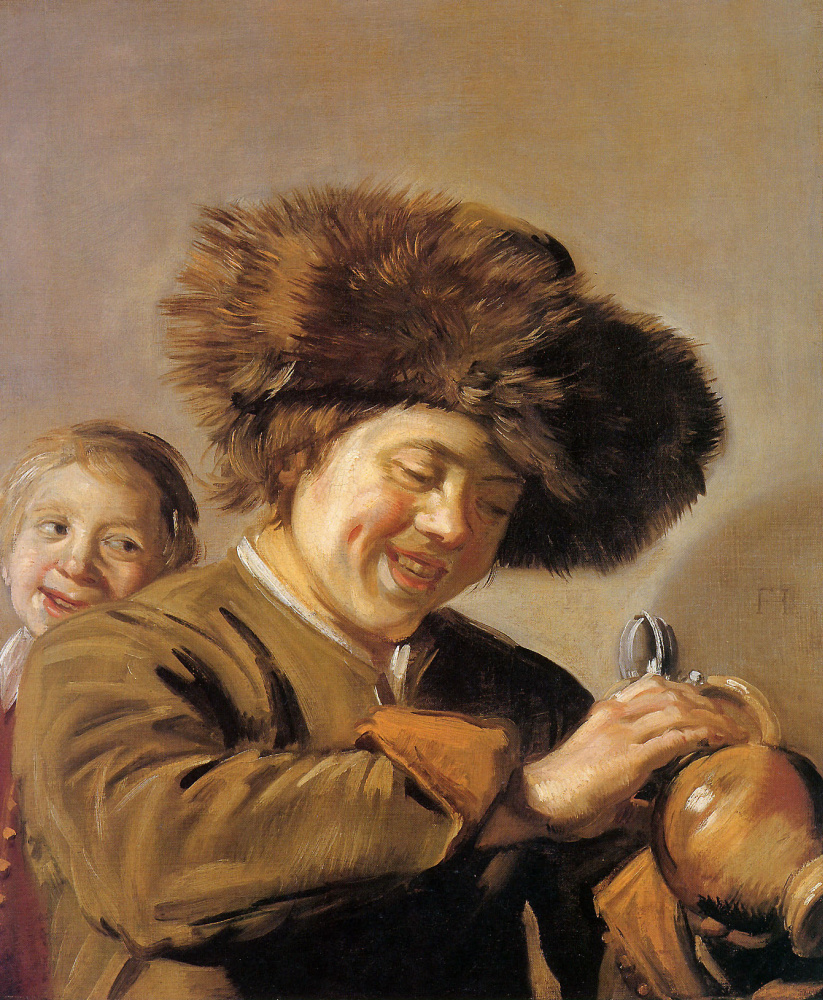 Frans Hals. Two laughing youths with a beer jug