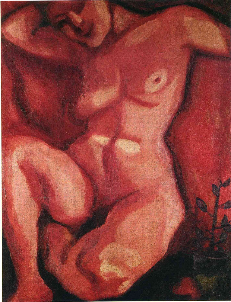 Marc Chagall. Seated Nude redhead woman