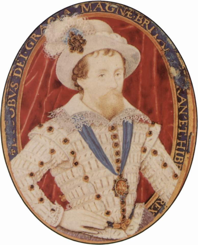 Nicolas Hilliard. Portrait of the English king Jacob I