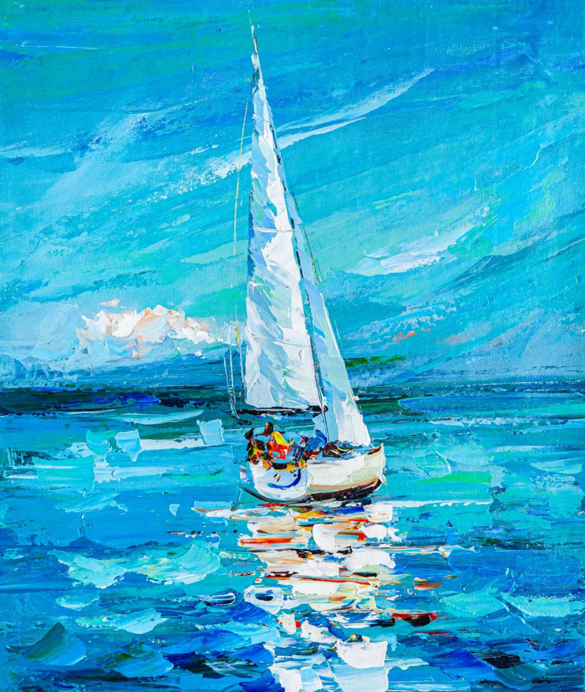 Jose Rodriguez. Sailing under a white sail
