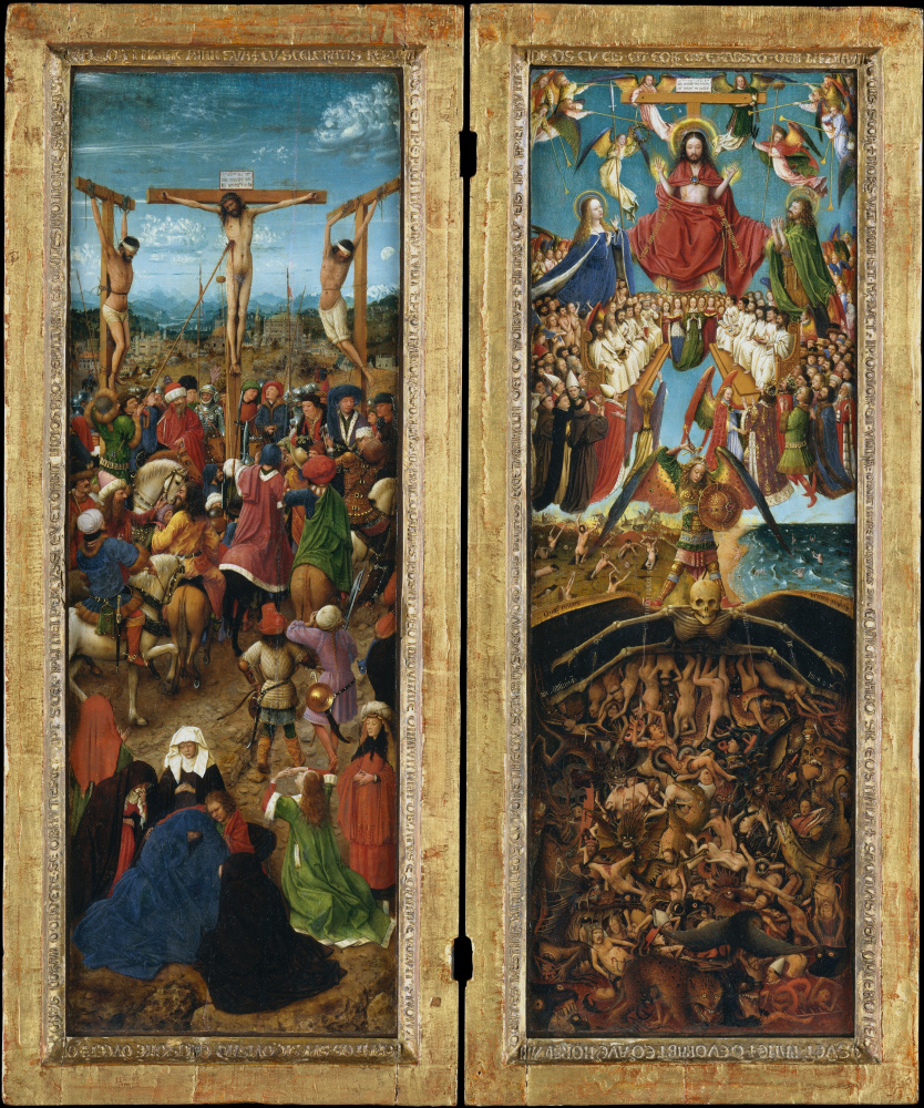 Jan van Eyck. Diptych. The crucifixion and the last judgment