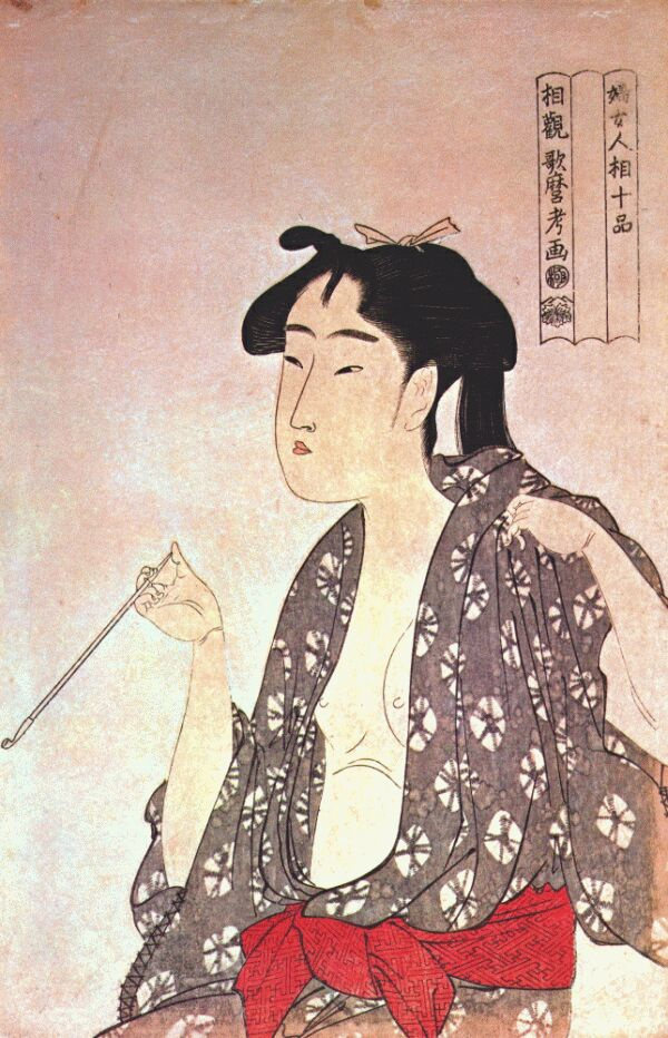 Kitagawa Utamaro. Smoking woman
