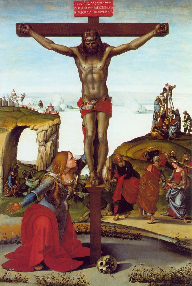 Luke Signorelli. The crucifixion with Saint Mary Magdalene