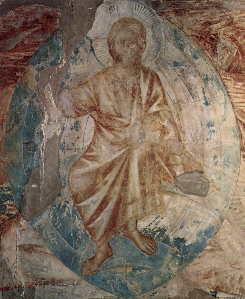 Cimabue (Chenny di Pepo). The frescoes of the Upper Church of San Francesco in Assisi, South cross nave: Apocalypse. Detail: Christ Pantocrator