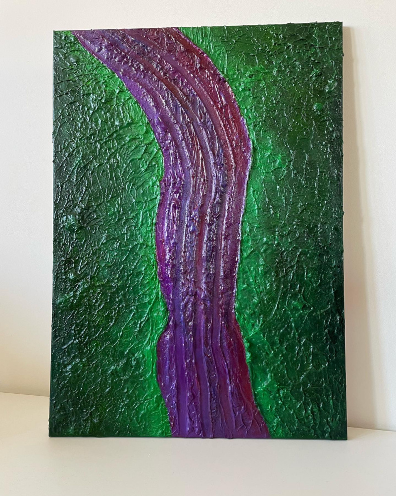 Painting 70/50 cm "Emerald Coast" textured abstract