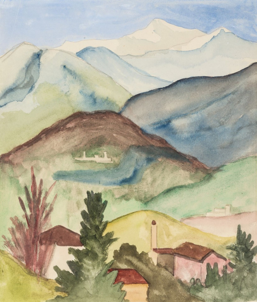 Hermann Hesse. Mountain lnadscape in Ticino