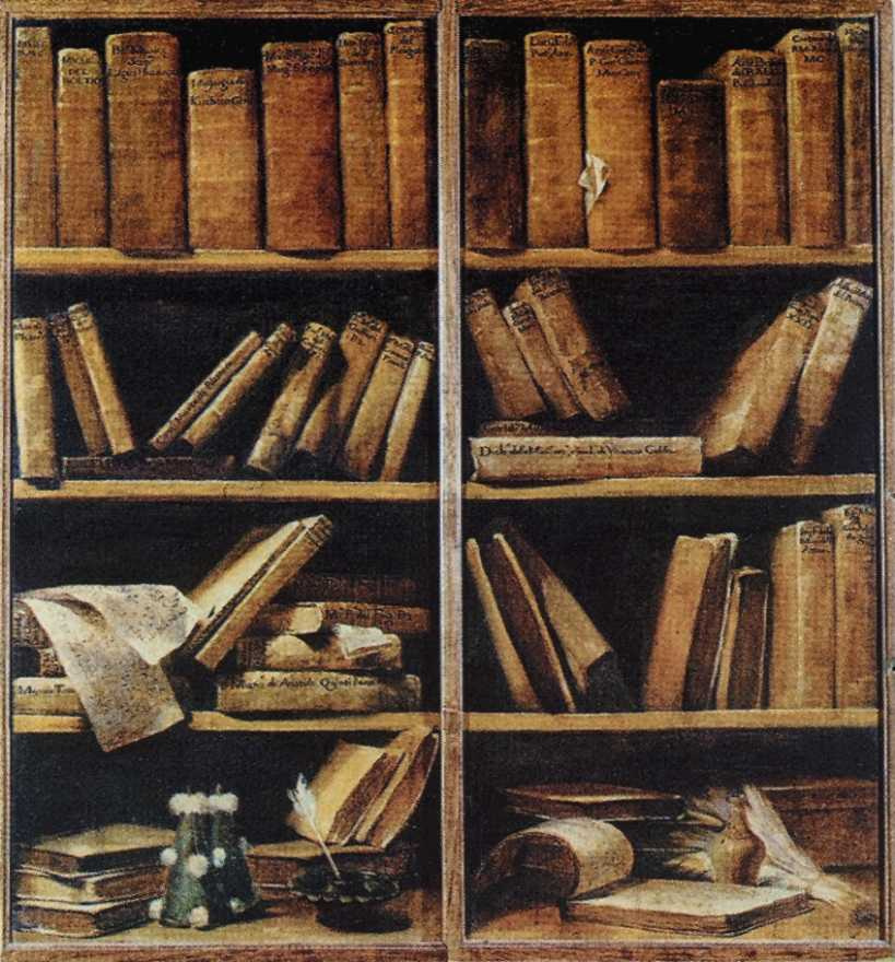 Giuseppe Maria Crespi. Still life with bookshelf