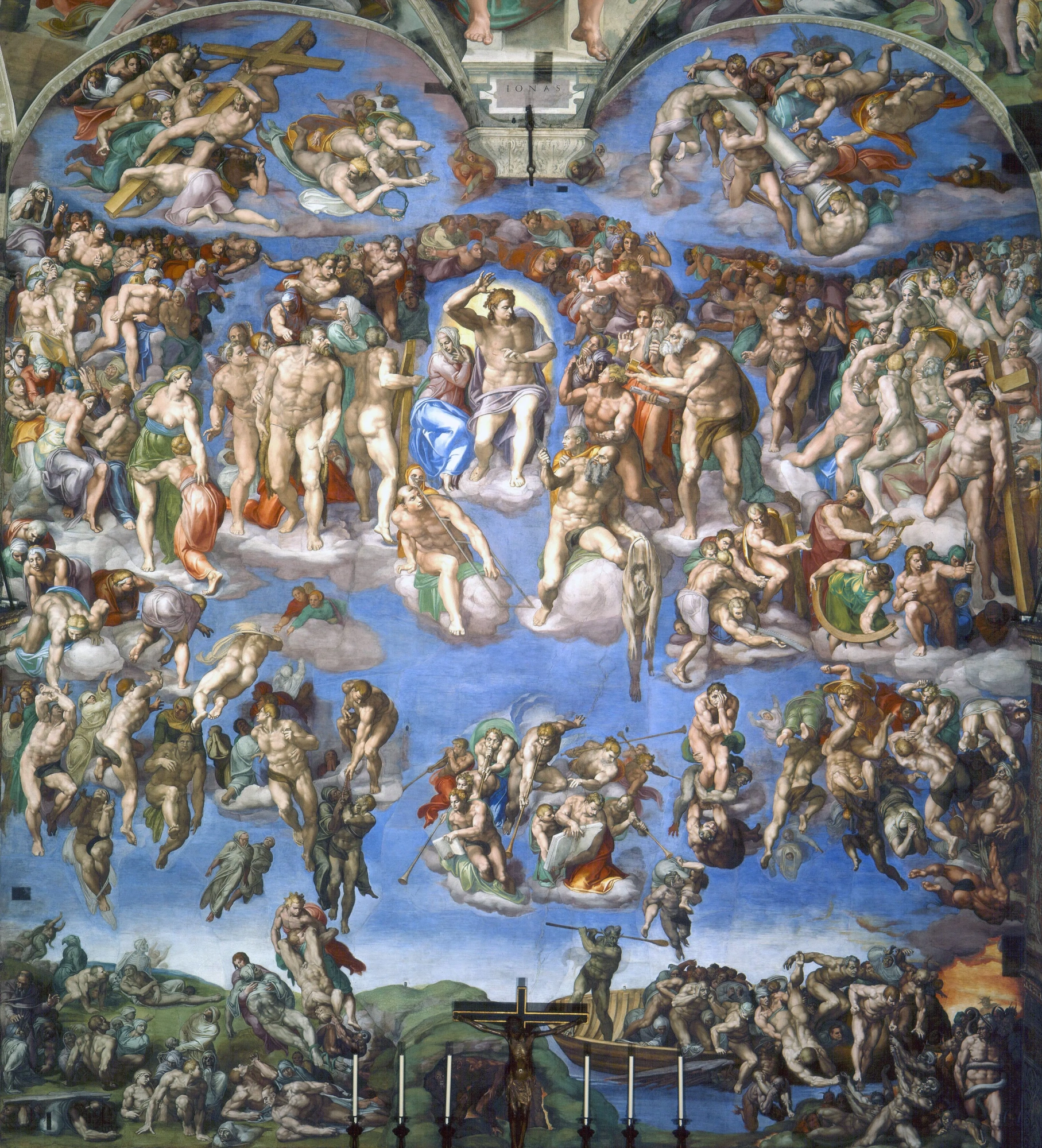 Страшный суд, общий вид Микеланджело Буонарроти, 1530-е , 137×120 см Местонахождение: Сикстинская капелла, Ватикан