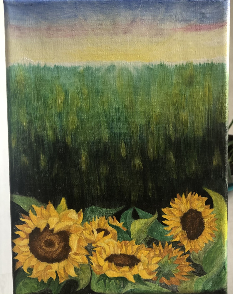 Katerina Sergeevna Vishnikina. Sunflowers at dawn