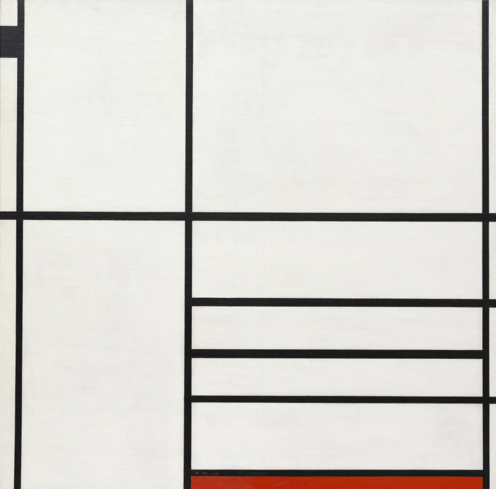 Piet Mondrian. Composition with white, black and red