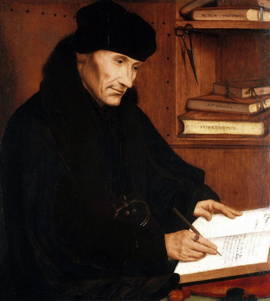 Quentin Metsis 1466 - 1530. Portrait of Erasmus of Rotterdam (1466-1536)