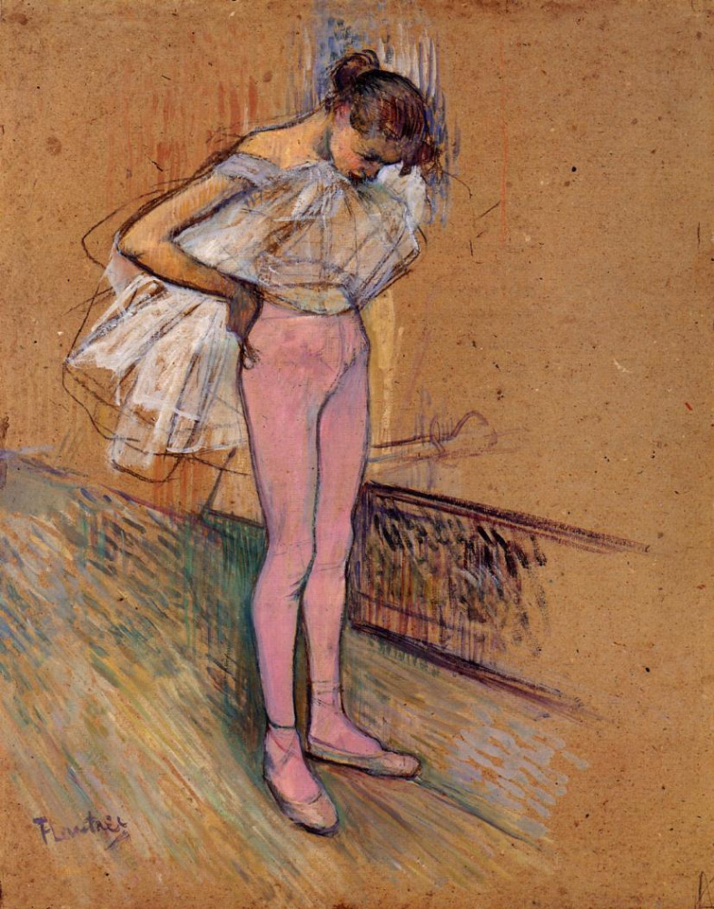 Henri de Toulouse-Lautrec. Dancer adjusting her tights