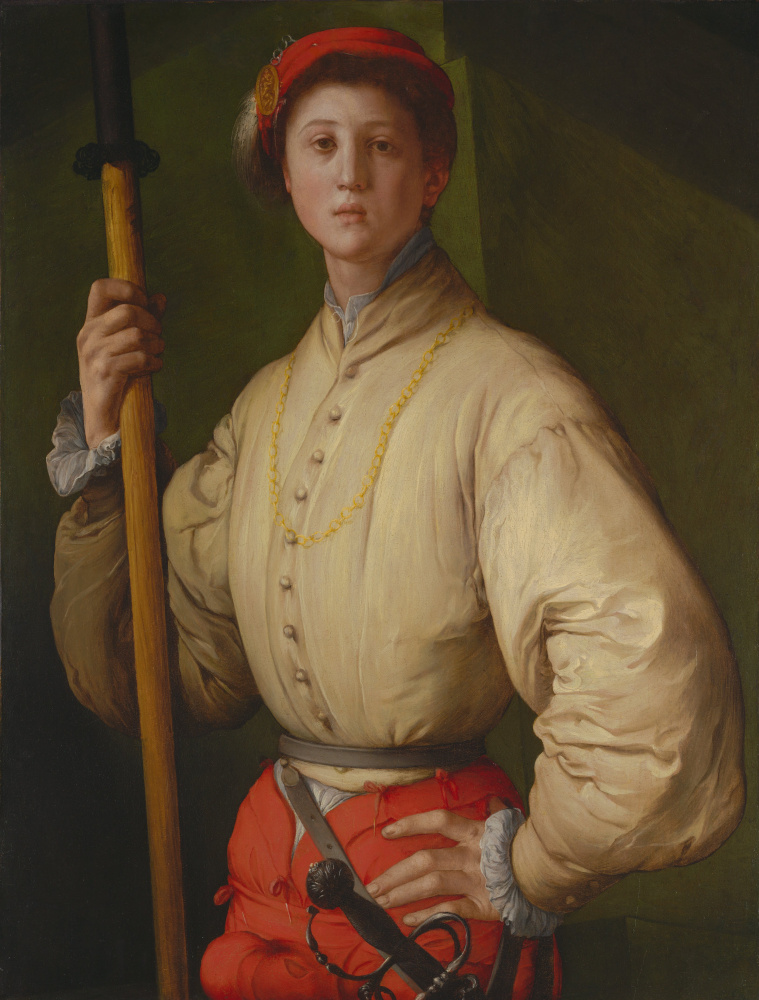Jacopo Pontormo. Portrait of a young man with a halberd (Francesco Guardi?)